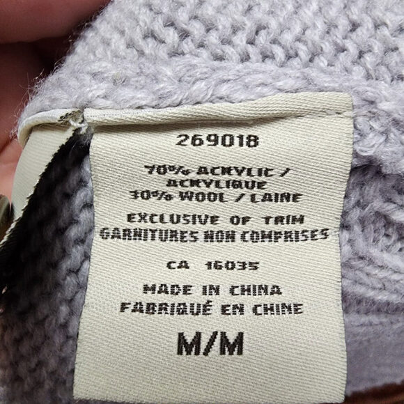 Lady Hathaway Grey Wool Fair Isle Knit Button Up Cardigan Size M - Picture 9 of 10